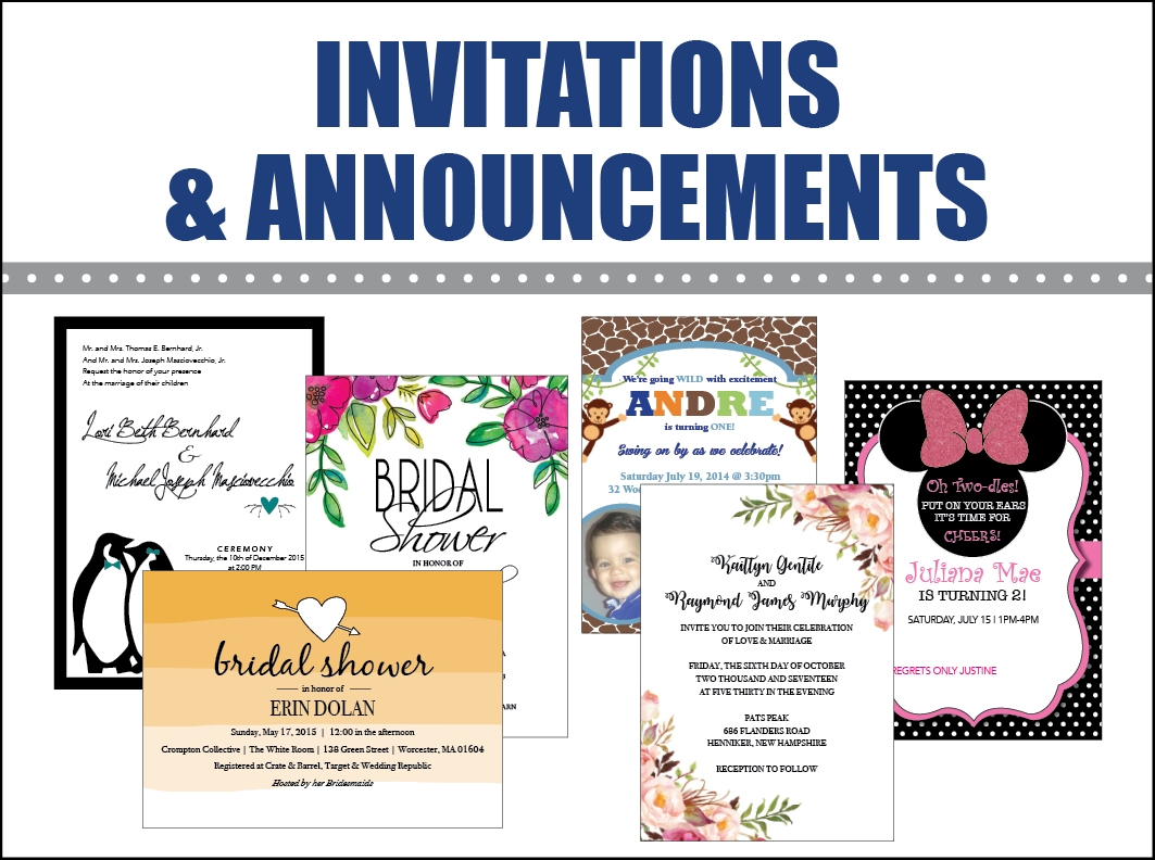 Invitations and Announcements